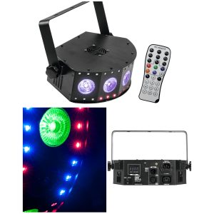 Jeu de lumière 35 LED 4 en-1 RGBW-UV 20W LED DMX, lumière de scène RGB de 20W Stroboscope DMX