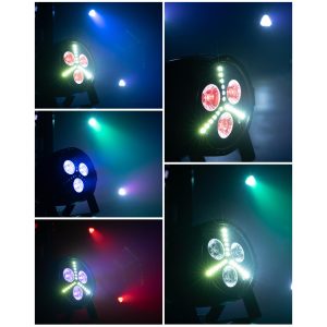 Projecteur de lumière 21 LED 4 en-1 RGBW 16W LED DMX, lumière de scène RGB de 16W Stroboscope DMX