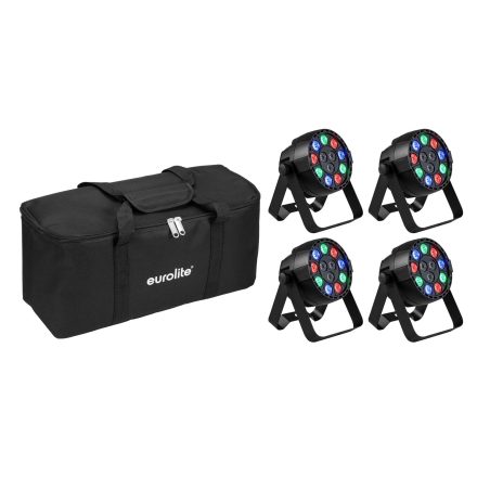 Projecteurs de lumière  X 4 - 12 LEDS 4 en-1 RGBW LED DMX, lumière de scène RGB de 16W Stroboscope DMX