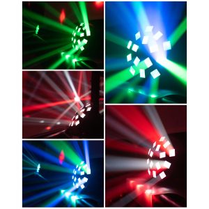 Jeu de lumière DERBY 4 en-1 RGBW 10W LED DMX, lumière de scène RGBW de 10W Stroboscope DMX - Télécommande