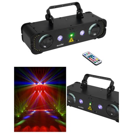 Jeu de lumière 4 en-1 RGBW-UV 30W 154 LED DMX, LASER RG - lumière de scène RGBW-UV de 30W Stroboscope DMX - Télécommande
