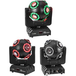 Jeu de lumière BEAM 4 en-1 RGBW 75W 104 LED DMX, lumière de scène RGBW de 75W Stroboscope DMX - Hypno rings