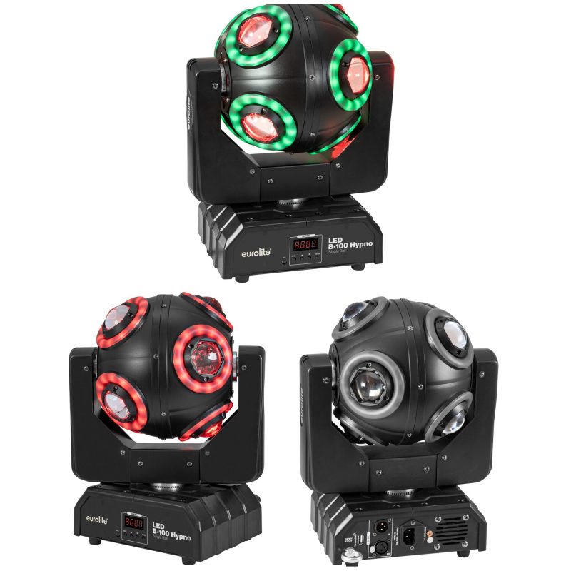 Jeu de lumière BEAM 4 en-1 RGBW 75W 104 LED DMX, lumière de scène RGBW de 75W Stroboscope DMX - Hypno rings