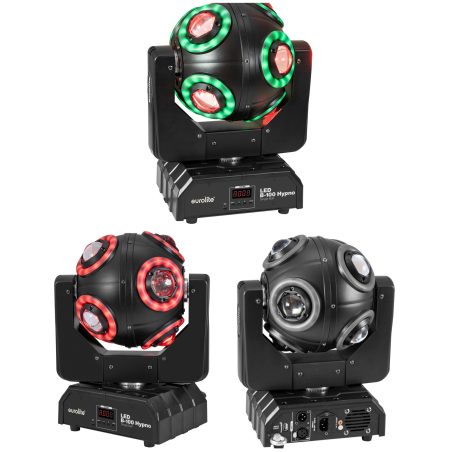 Jeu de lumière BEAM 4 en-1 RGBW 75W 104 LED DMX, lumière de scène RGBW de 75W Stroboscope DMX - Hypno rings
