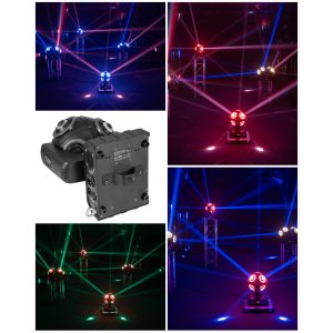 Jeu de lumière BEAM 4 en-1 RGBW 75W 104 LED DMX, lumière de scène RGBW de 75W Stroboscope DMX - Hypno rings