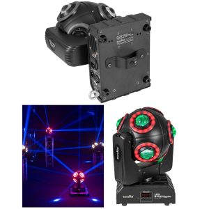 Jeu de lumière BEAM 4 en-1 RGBW 75W 104 LED DMX, lumière de scène RGBW de 75W Stroboscope DMX - Hypno rings