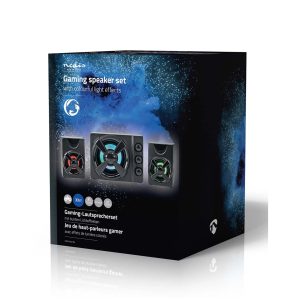 KIT enceinte 2.1 caisson de basses + 2 haut-parleurs  33W LEDS