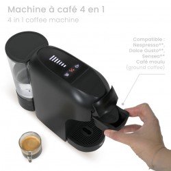 Cafetière Expresso MULTI-CAPSULES 4-en-1 – 20 Bars 1 400 W Ideal pour un cafe serre/long chocolat – Capuccino