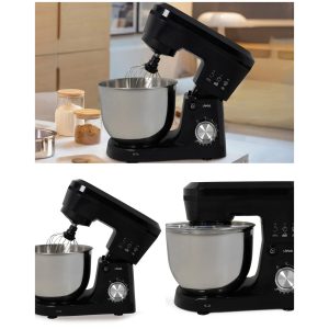 Robot Pâtissier Pétrin 5L Noir 1500W 10 niveaux de vitesse, fonction pulse