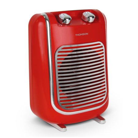 Chauffage soufflant vintage – Rouge – 2000W – Salle de bains Poignée intégrée