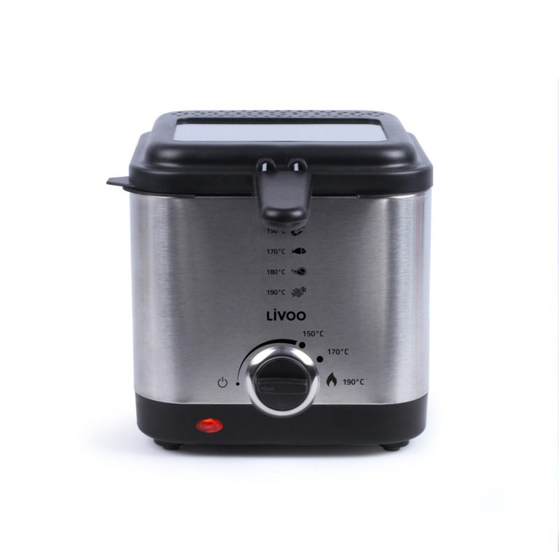 Friteuse électrique 1.5L - Acier inoxydable - Thermostat réglable - Filtre anti-odeur