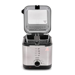 Friteuse électrique 1.5L - Acier inoxydable - Thermostat réglable - Filtre anti-odeur