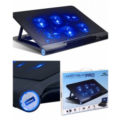 Refroidisseur Air Stream pour PC portable 18" refroidissement puissant – homogène – 6 ventilateurs