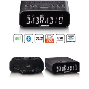 Radio-réveil DAB+, FM avec projection – Grand Écran LCD de 1.8"
