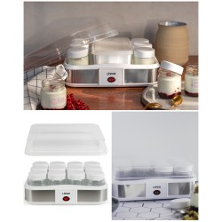 Yaourtière fromagère 1,2 L Programmable 21,5 W 12 pots en verre