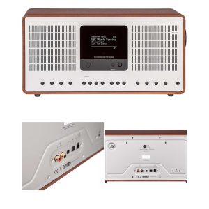 Radio Internet Hybride Stéréo FM/DAB+ – Bluetooth 5.0 – Bois Noyer – Écran Couleur TFT LCD 2,8"