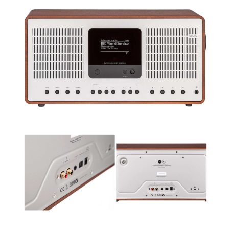 Radio Internet Hybride Stéréo FM/DAB+ – Bluetooth 5.0 – Bois Noyer – Écran Couleur TFT LCD 2,8"