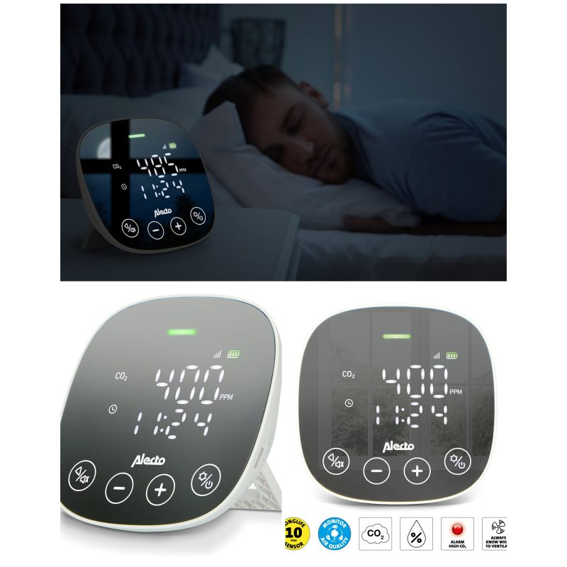 Détecteur Compteur de CO2 - capteur NDIR avec compteur d'humidité