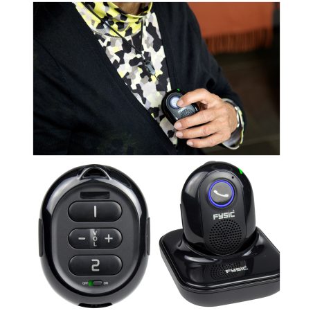 Téléphone pendentif DECT - FYSIC - FX-7010 - Noir - Autonomie 5h - Pendentif d'alarme sans fil