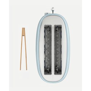 grille-pain Bleu pastel 2 FENTES Inox – Style SMEG