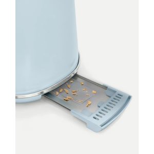 grille-pain Bleu pastel 2 FENTES Inox – Style SMEG