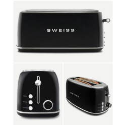 grille-pain INOX  noir 2 fentes Inox – style Smeg
