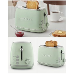 grille-pain INOX Vert pastel 2 fentes Inox – style Smeg
