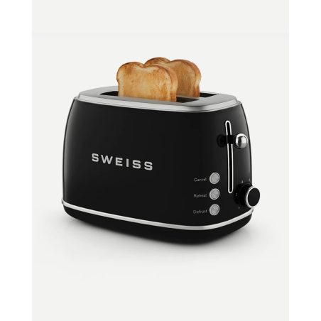 grille-pain INOX Noir 2 fentes Inox – style Smeg