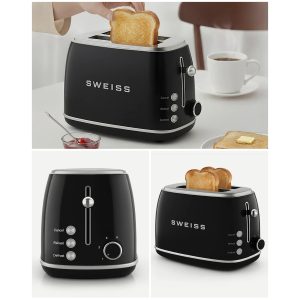 grille-pain INOX Noir 2 fentes Inox – style Smeg