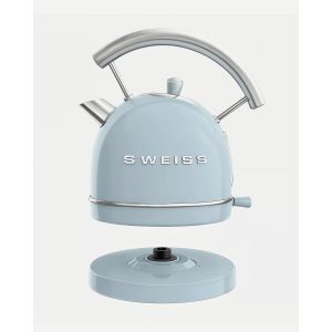 BOUILLOIRE rétro vintage INOX SANS FIL 2200W 1,8 L bleu pastel - Style SMEG