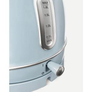 BOUILLOIRE rétro vintage INOX SANS FIL 2200W 1,8 L bleu pastel - Style SMEG