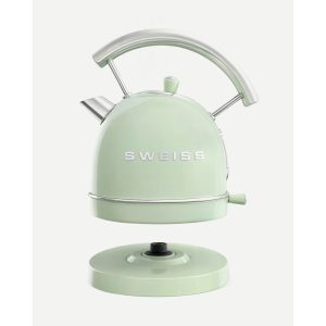 BOUILLOIRE rétro vintage INOX SANS FIL 2200W 1,8 L Vert pastel - Style SMEG