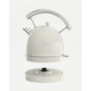 BOUILLOIRE rétro vintage INOX SANS FIL 2200W 1,8 L Beige pastel - Style SMEG