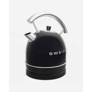 BOUILLOIRE rétro vintage INOX SANS FIL 2200W 1,8 L Noire - Style SMEG
