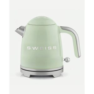 BOUILLOIRE rétro vintage INOX SANS FIL 1000W 1L Vert pastel - Style SMEG