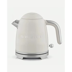 BOUILLOIRE rétro vintage INOX SANS FIL 1000W 1L Beige pastel - Style SMEG