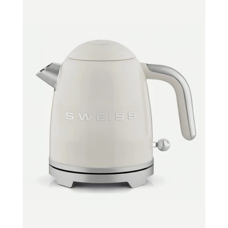 BOUILLOIRE rétro vintage INOX SANS FIL 1000W 1L Beige pastel - Style SMEG
