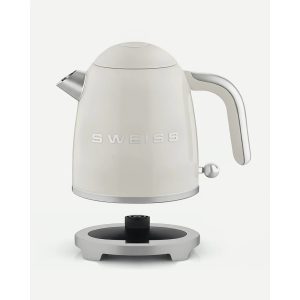 BOUILLOIRE rétro vintage INOX SANS FIL 1000W 1L Beige pastel - Style SMEG
