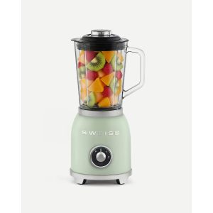 Blender Mixer Vintage Métal Vert pastel – 1000W – Bol 1,5 L – 2 Vitesses – Pieds anti-dérapant - TYPE SMEG