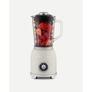Blender Mixer Vintage Métal Beige pastel – 1000W – Bol 1,5 L – 2 Vitesses – Pieds anti-dérapant - TYPE SMEG