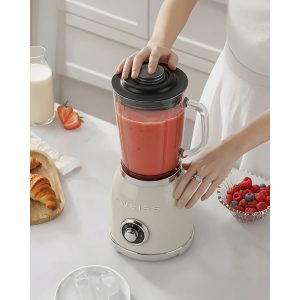 Blender Mixer Vintage Métal Beige pastel – 1000W – Bol 1,5 L – 2 Vitesses – Pieds anti-dérapant - TYPE SMEG