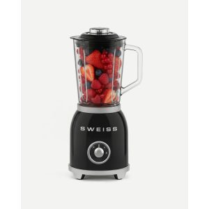 Blender Mixer Vintage Métal Noir – 1000W – Bol 1,5 L – 2 Vitesses – Pieds anti-dérapant - TYPE SMEG