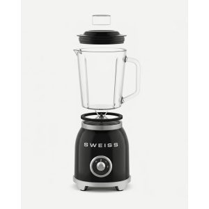 Blender Mixer Vintage Métal Noir – 1000W – Bol 1,5 L – 2 Vitesses – Pieds anti-dérapant - TYPE SMEG