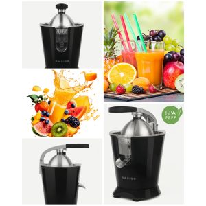 Presse-agrumes Fruits Métal Vintage à Bras électrique Noir Design 160W - Type SMEG