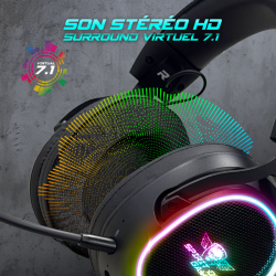 Casque gamer Sans fil Bluetooth RGB XPERT H1200 7.1 Virtual Surround compatible PC Switch2-PS5 – PS4