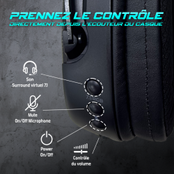 Casque gamer Sans fil Bluetooth RGB XPERT H1200 7.1 Virtual Surround compatible PC Switch2-PS5 – PS4