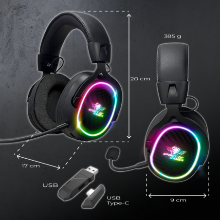 Casque gamer Sans fil Bluetooth RGB XPERT H1200 7.1 Virtual Surround compatible PC Switch2-PS5 – PS4