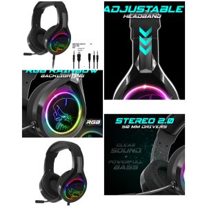 Casque PC Gamer PH8 PS5, PS4, Xbox ONE X/S- Switch 1-2 Son stéréo