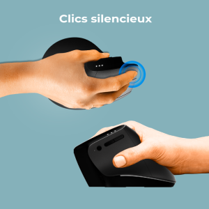 Souris ergonomique sans fil - capteur optique 3200 dpi - 6 boutons - USB