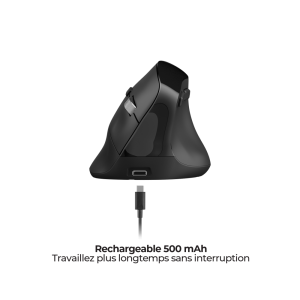 Souris ergonomique sans fil - capteur optique 2400 dpi - 6 boutons - USB